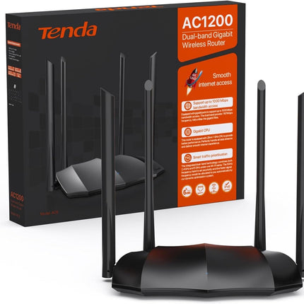 Tenda AC8 AC1200 – Routeur Wi-Fi Dual-Band | 5GHz/2,4GHz | 3 Ports Gigabit