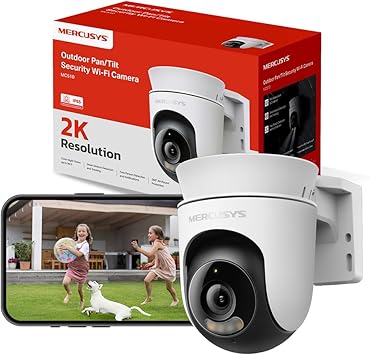 Mercusys MC510 – Caméra WiFi Extérieure 2K 360° avec Vision Couleur