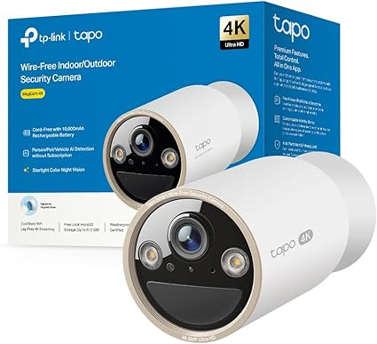 Tapo C460 – Caméra Extérieure 4K 8MP avec Batterie & Vision Nocturne