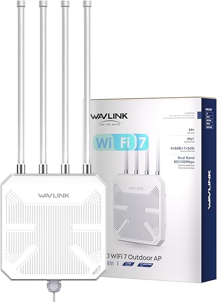 Routeur WiFi 7 Extérieur Wavlink BE5100 – Mesh, Ultra Rapide & Étanche IP67