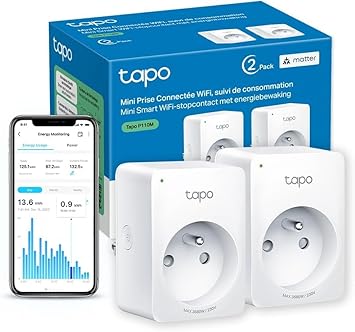 Tapo P110M Matter (Pack de 2) – Prises Connectées WiFi avec Suivi Énergie