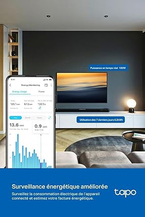 Tapo P110M Matter (Pack de 2) – Prises Connectées WiFi avec Suivi Énergie