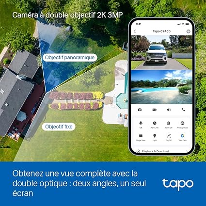 Caméra Tapo C246D – Sécurité Extérieure 2K avec Double Objectif