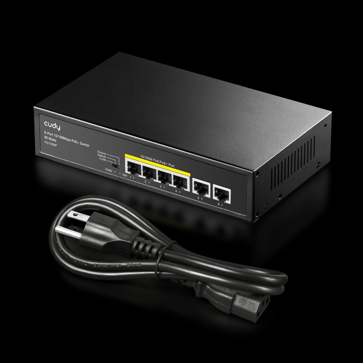 Cudy FS1006P – Switch PoE+ 6 Ports | 60W | Mode CCTV/VLAN | Plug & Play