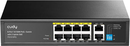 Cudy FS1010PG – Switch PoE+ 8+2 Ports | 120W | Gigabit Uplink | VLAN | Fanless