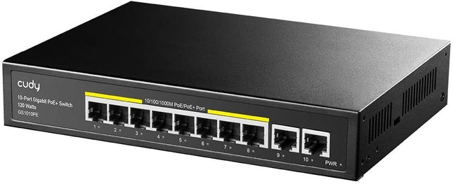 Cudy GS1010PE – Switch Gigabit PoE+ 8+2 Ports | 120W | Sans Ventilateur | Plug & Play