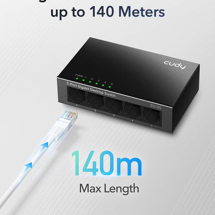 Cudy GS105 – Switch Ethernet Gigabit 5 (10/100/1000 Mbps) • Boîtier Métal