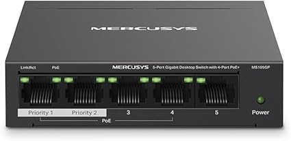 Switch Gigabit PoE+ Mercusys MS105GP
