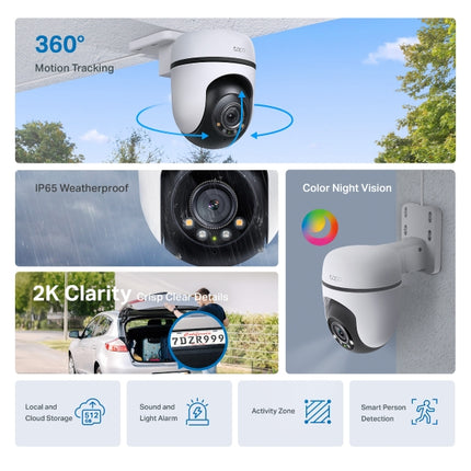 Tapo C510W – Caméra Extérieure WiFi 2K 360° avec Vision Nocturne Couleur